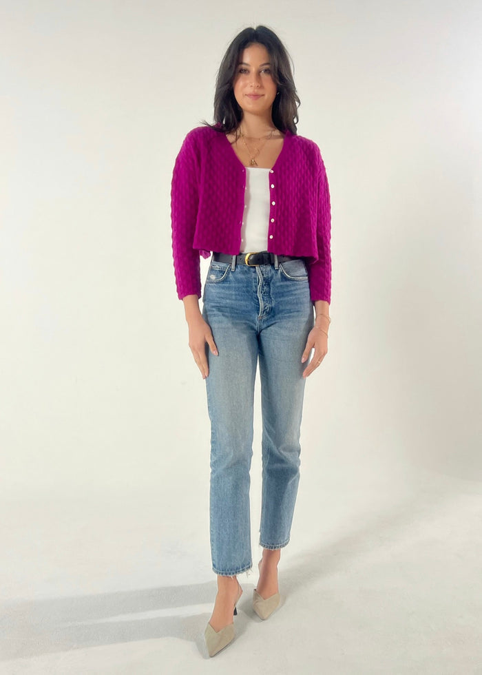 Cropped Cashmere Cardigan (Radiance)