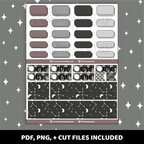 Darkness Printable Weekly Kit | Vertical Planner | Printable Planner Stickers