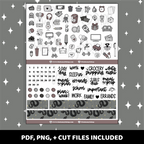 Darkness Printable Weekly Kit | Vertical Planner | Printable Planner Stickers