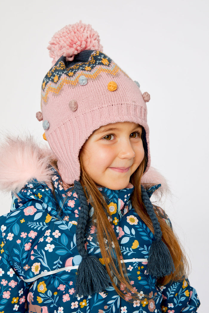 Deux Par Deux Peruvian Knit Hat in Pink Nordic