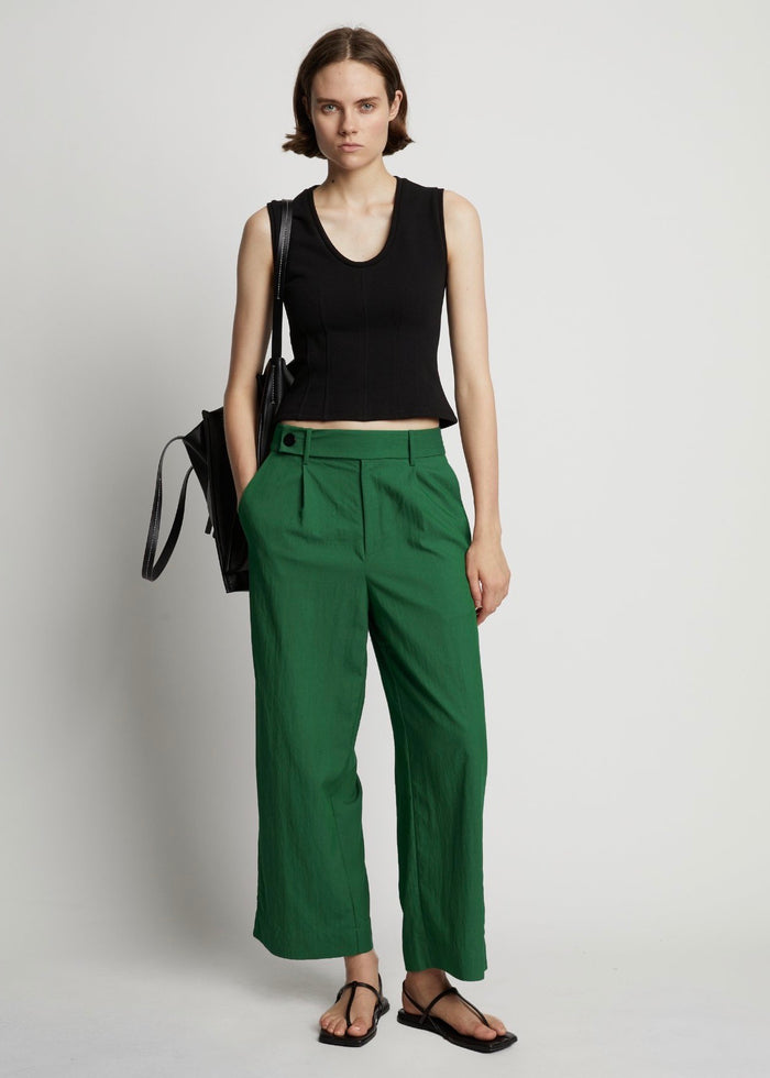 Drapey Suiting Wide Leg Pant (Green)