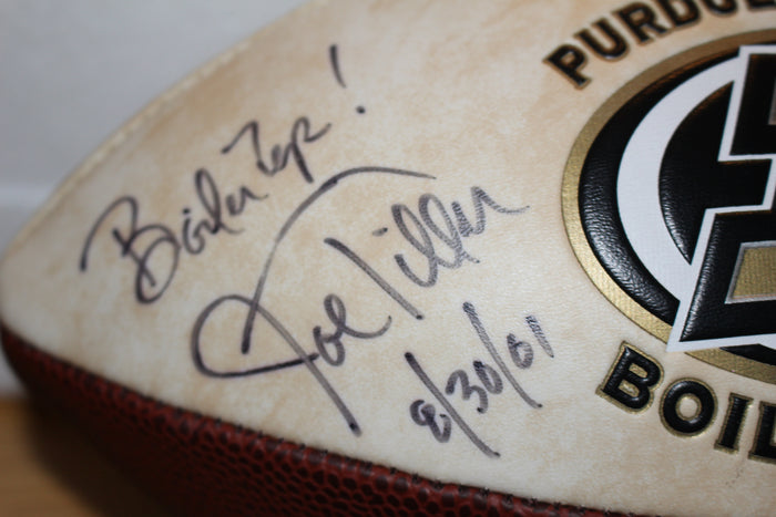 Drew Brees & Joe Tiller Autographed Purdue University Logo F/S Football - Vintage Indy Sports