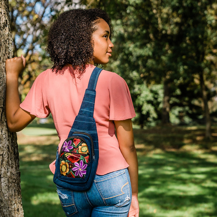 Embroidered Harp Backpack