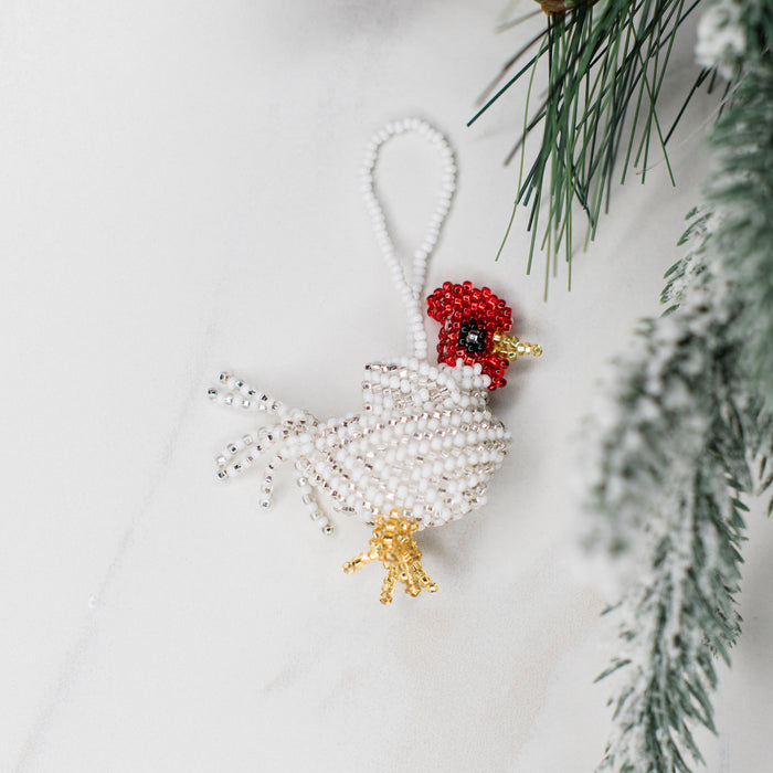 Fair Trade Guatemalan Rooster Beaded Ornament