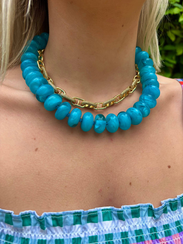 Gemelli - Bailey Chunky Beaded Necklace- Orange