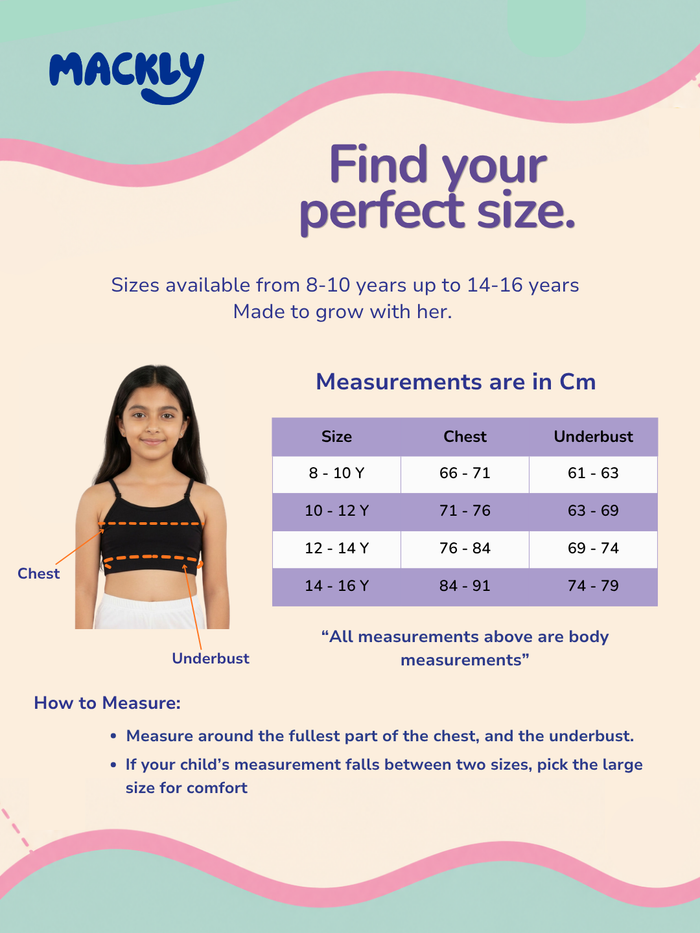 Girls Beginner Bra with Removable Straps, Pack of 2