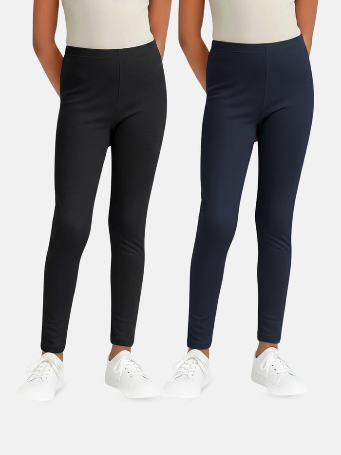 Girls Cotton Leggings - Pack of 2