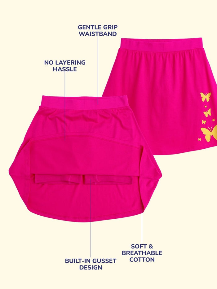 Girls Everyday Skort Skirt | 3-in-1 Skirt with Built-in Shorts & Gusset (Pack of 2)