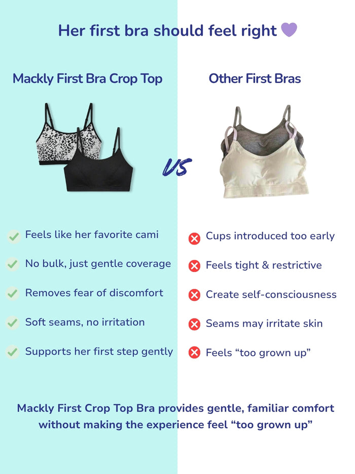 Girls First Bra Crop Top - Black