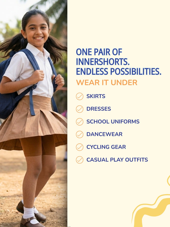 GIRLS INNERSHORTS - Pack of 2 (Beige & Light Brown)