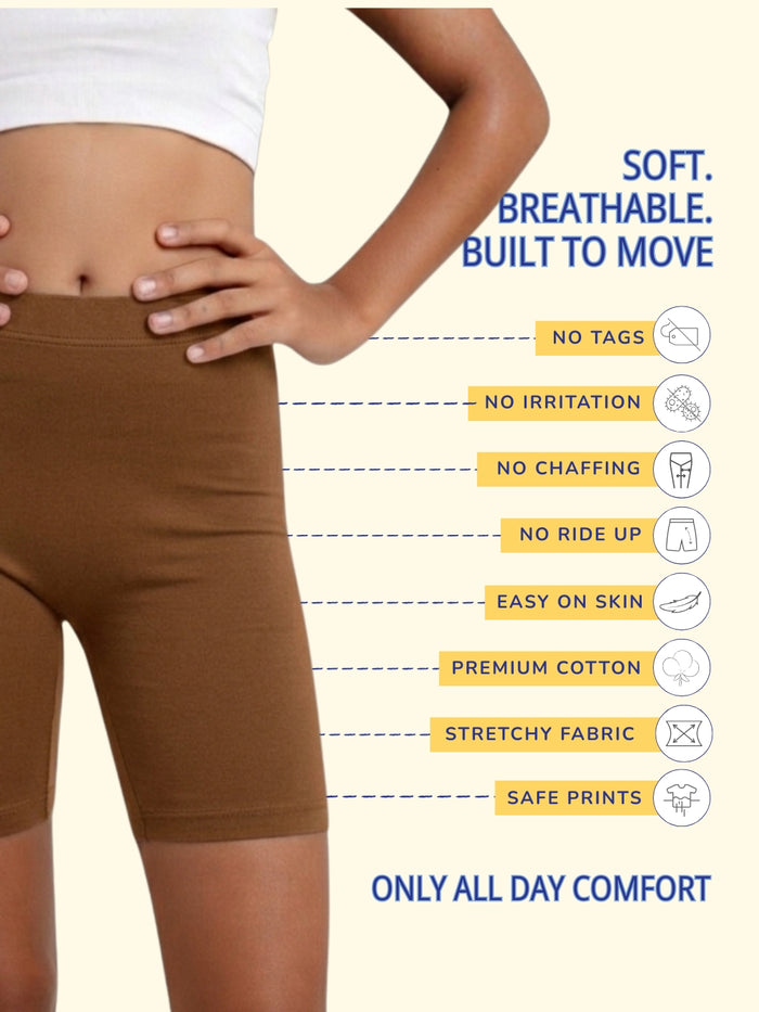 GIRLS INNERSHORTS - Pack of 2 (Light Brown)