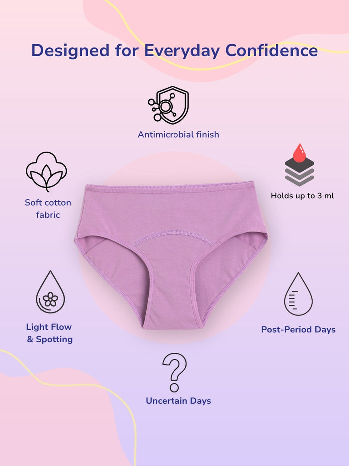 Girls Leak Proof Brief - Lavender