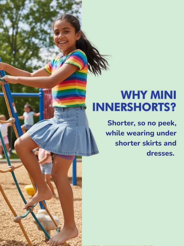 Girls Mini Innershorts – Grey & Black