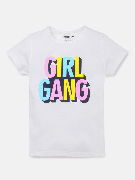 Girls Printed Cotton T-Shirt