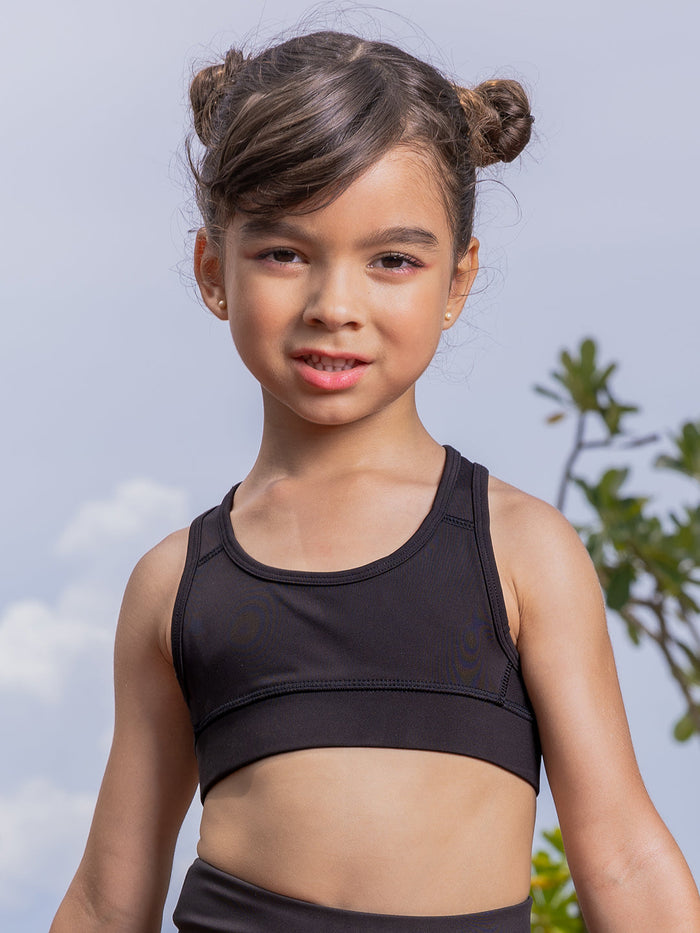 GIRLS SPORTS BRA - BLACK (PADDED)