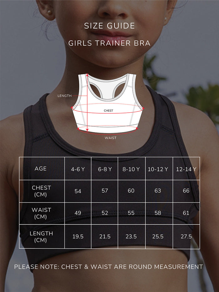 GIRLS SPORTS BRA - BLACK (PADDED)