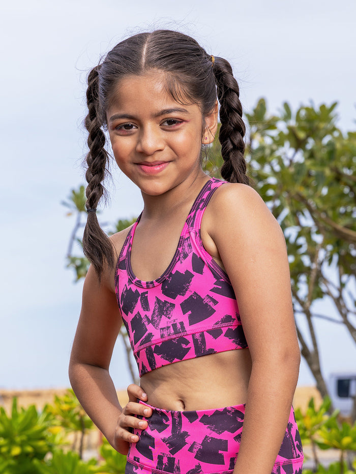 GIRLS SPORTS BRA - FAIRY FLOSS (PADDED)