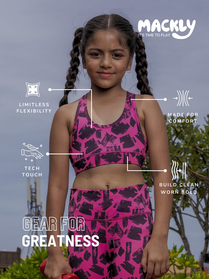 GIRLS SPORTS BRA - FAIRY FLOSS (PADDED)