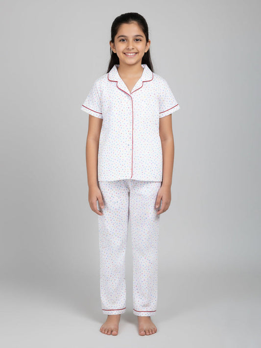 Girls Top & Pyjama Set - Tiny Hearts