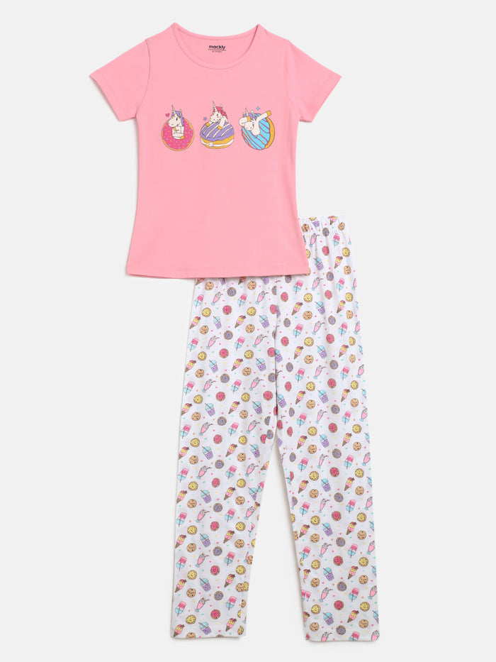 Girls Top & Pyjama Set - Unicorn Donut