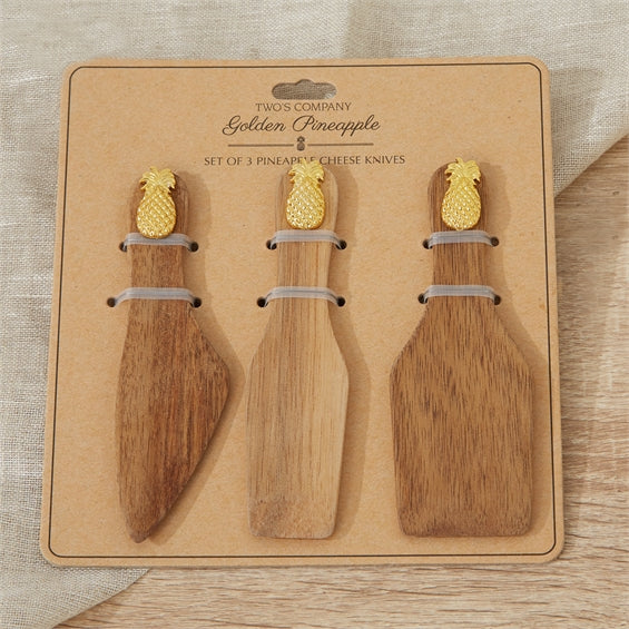 Golden Pineapple Cheese Knives on Gift Card