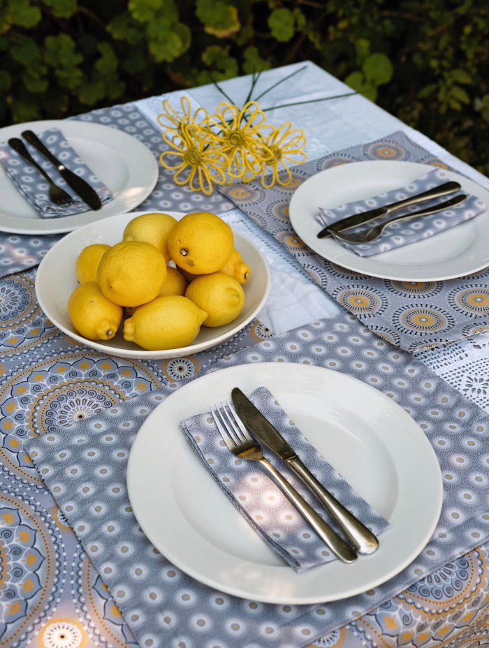 Gray Shweshwe Cotton Table Runner (Standard or Long)