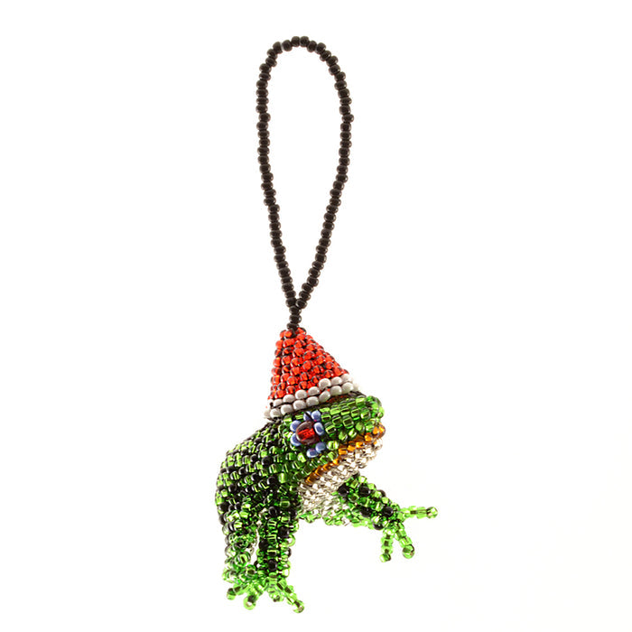 Guatemalan Santa Frog Beaded Ornament