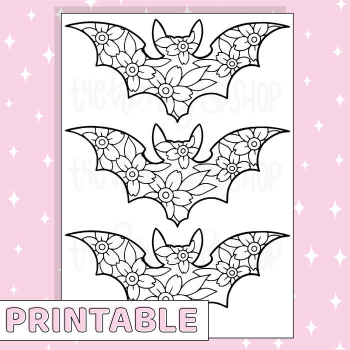 Halloween Coloring Page Set Printable Bee-6 Full Page Sticker | B6 Planner | Printable Planner Stickers