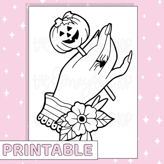 Halloween Coloring Page Set Printable Bee-6 Full Page Sticker | B6 Planner | Printable Planner Stickers