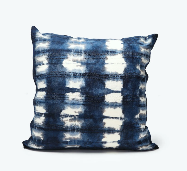 Hand Felted Adire Pillow Cover