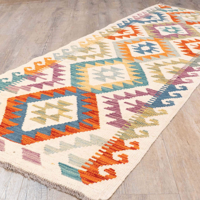 Handmade Afghan Kilim short runner - 310205