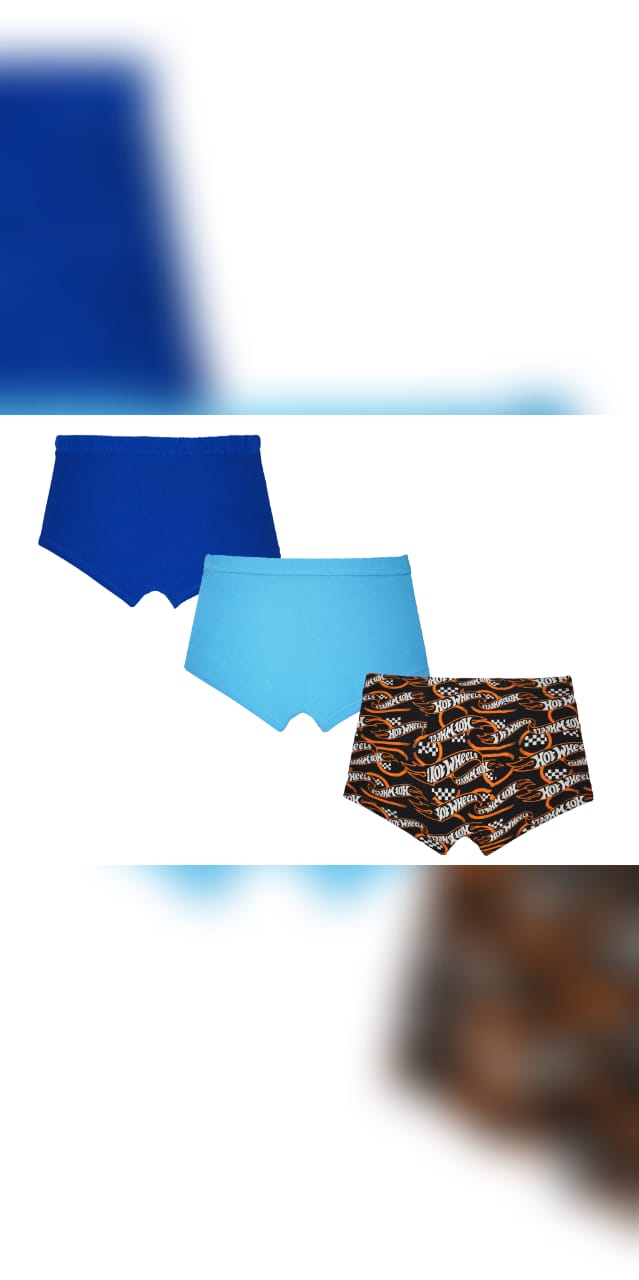 Hot Wheels Boys' Briefs (Pack of 3) – Cotton Comfort with Fun Car Prints | JR-519