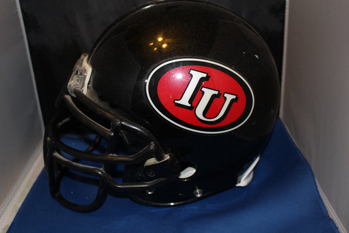 Indiana University Game Used Football Helmet, Rare Black Style - Vintage Indy Sports