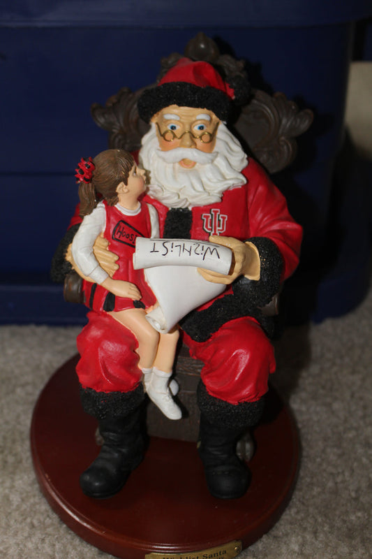 Indiana University Wishlist Santa w/wooden base