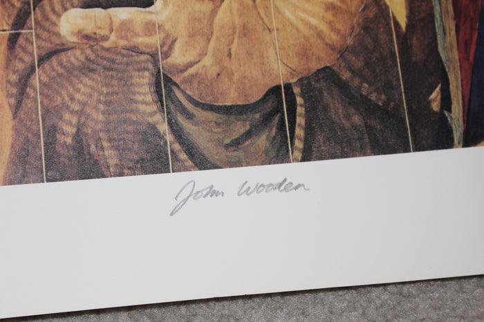 John Wooden Autographed Limited Edition Lithograph