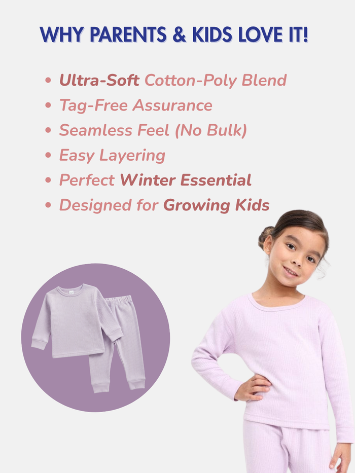Kids Unisex Thermal Set - Off White
