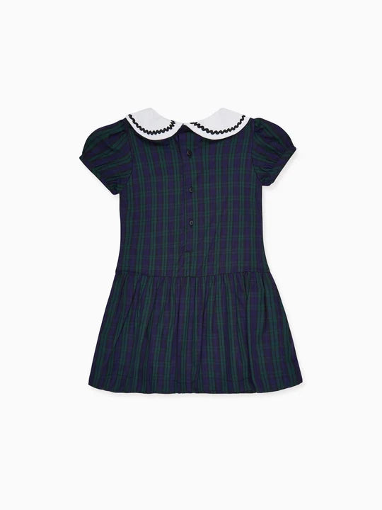 La Coqueta Xana Dress in Navy Check