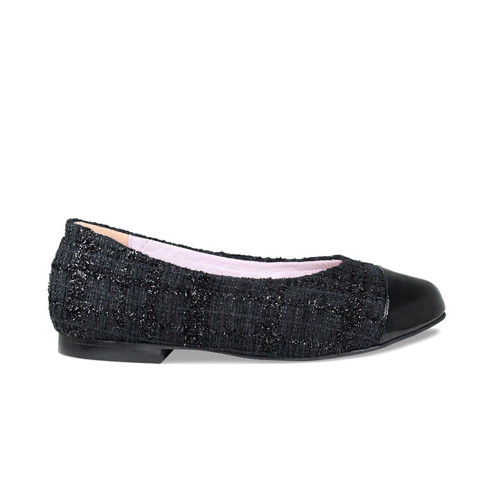 Luna: Black Tweed & Patent Shoes Sole Bliss