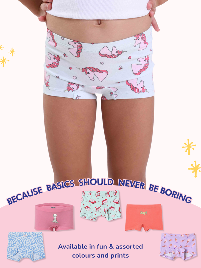 Mackly Girls Boxers - Pack of 3 | Amor/Solid
