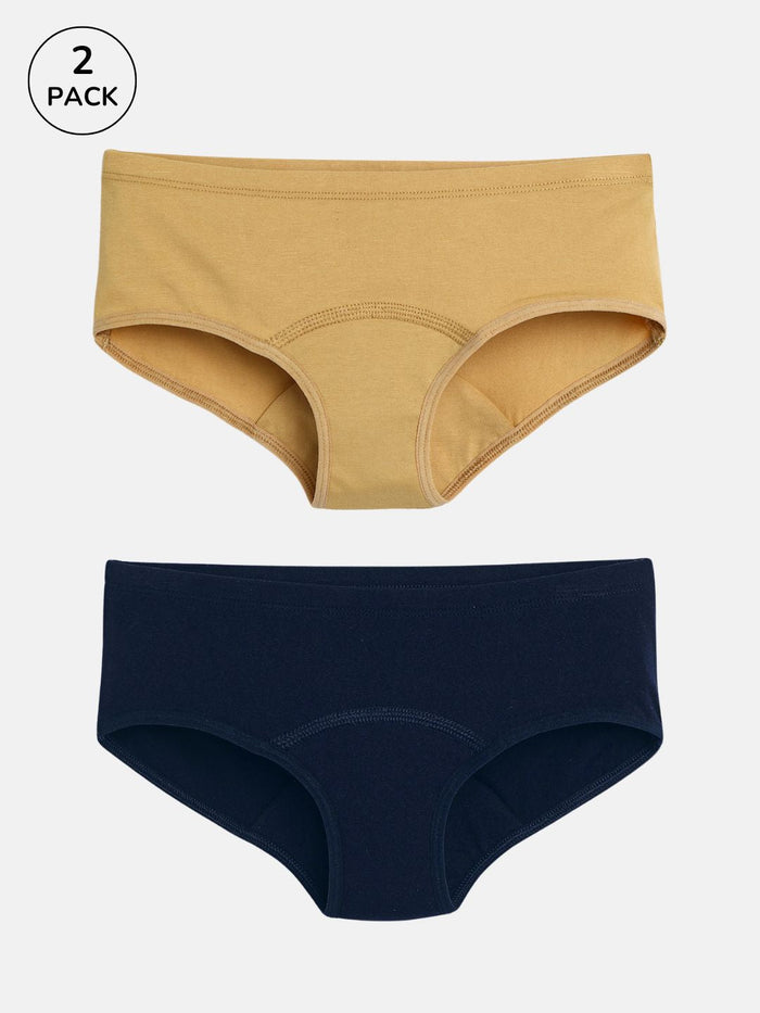 Mackly Leak Proof Panties (Pack of 2) – Beige & Navy
