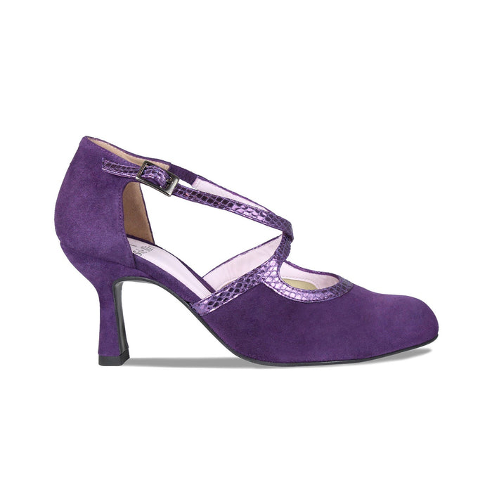 Meredith: Purple Suede & Snake Shoes Sole Bliss