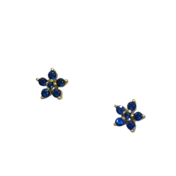 Mini Flower Blue Stud Earrings