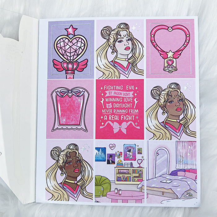Moon Prism Sticker Book | Matte Sticker Paper | 10 Pages | Holo Foiled