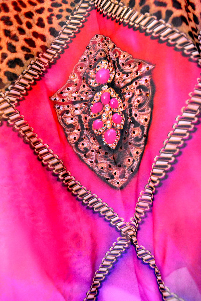 Devarshy Designer Exquisite Animal print Long Embellished Kaftan Dress - 1061B , Apparel - DEVARSHY, DEVARSHY
 - 6