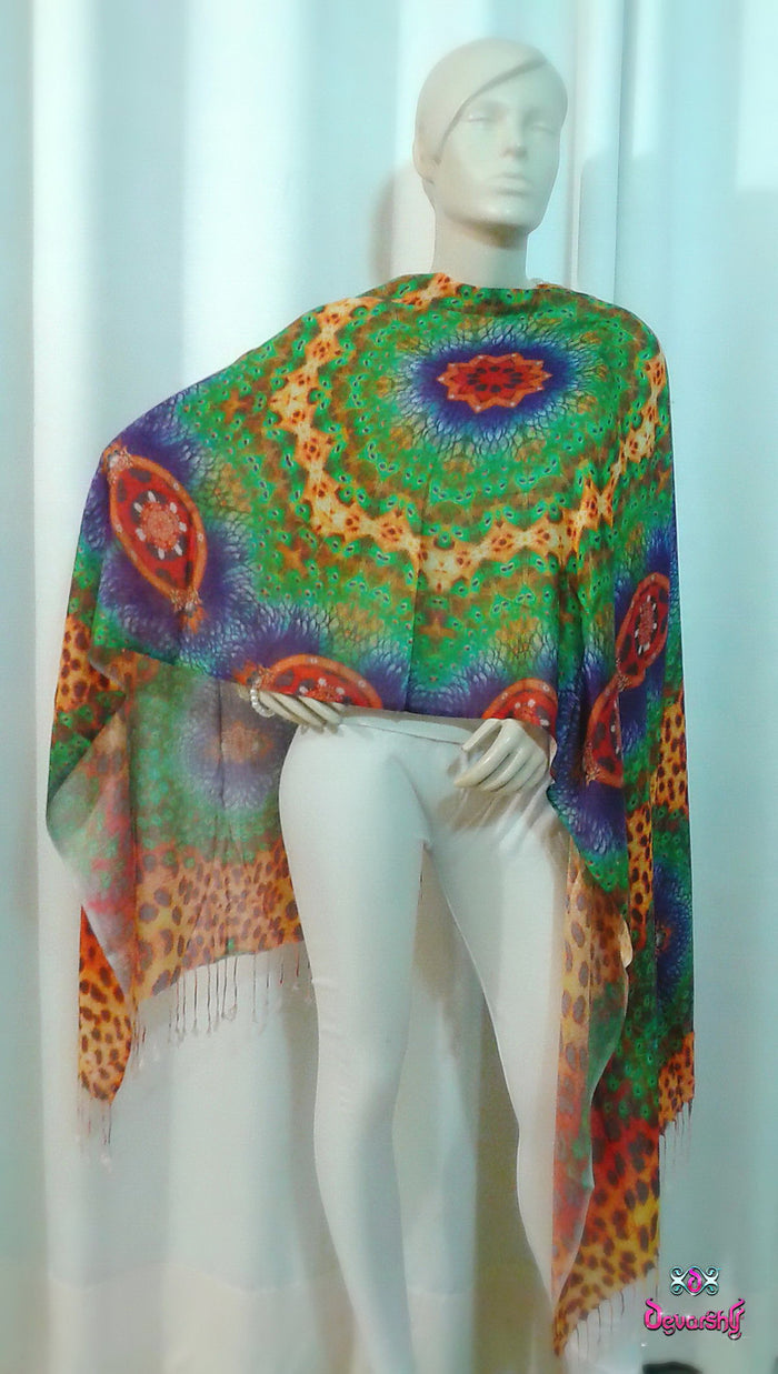NATURE MORTE Leopard Animal Print Devarshy Printed Long Stole - 1081A.