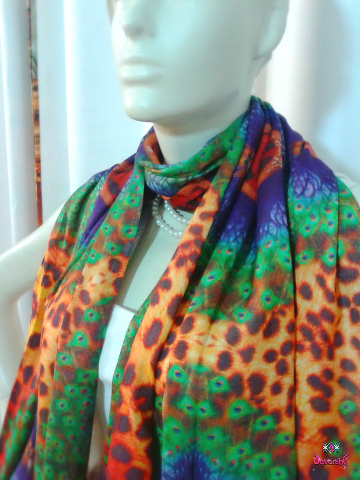 NATURE MORTE Leopard Animal Print Devarshy Printed Long Stole - 1081A.