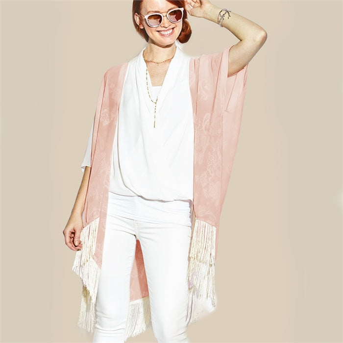 Paisley Ombre Kimono with Fringe