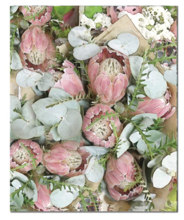 Pink Protea Tea Towel