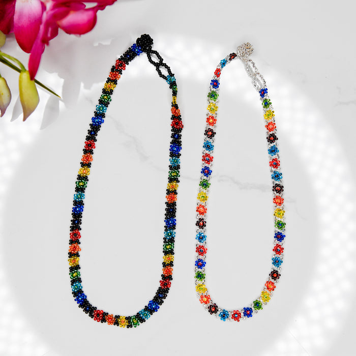 Rainbow Flower Necklace