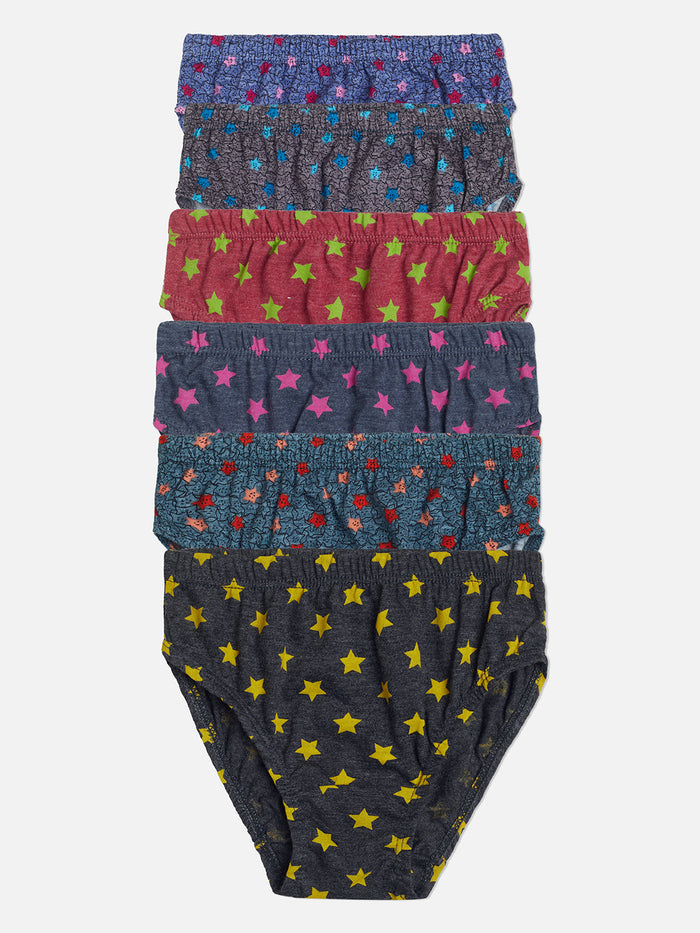 Red Rose Girls' Cotton Printed Panties – Pack of 6 | BABY-66